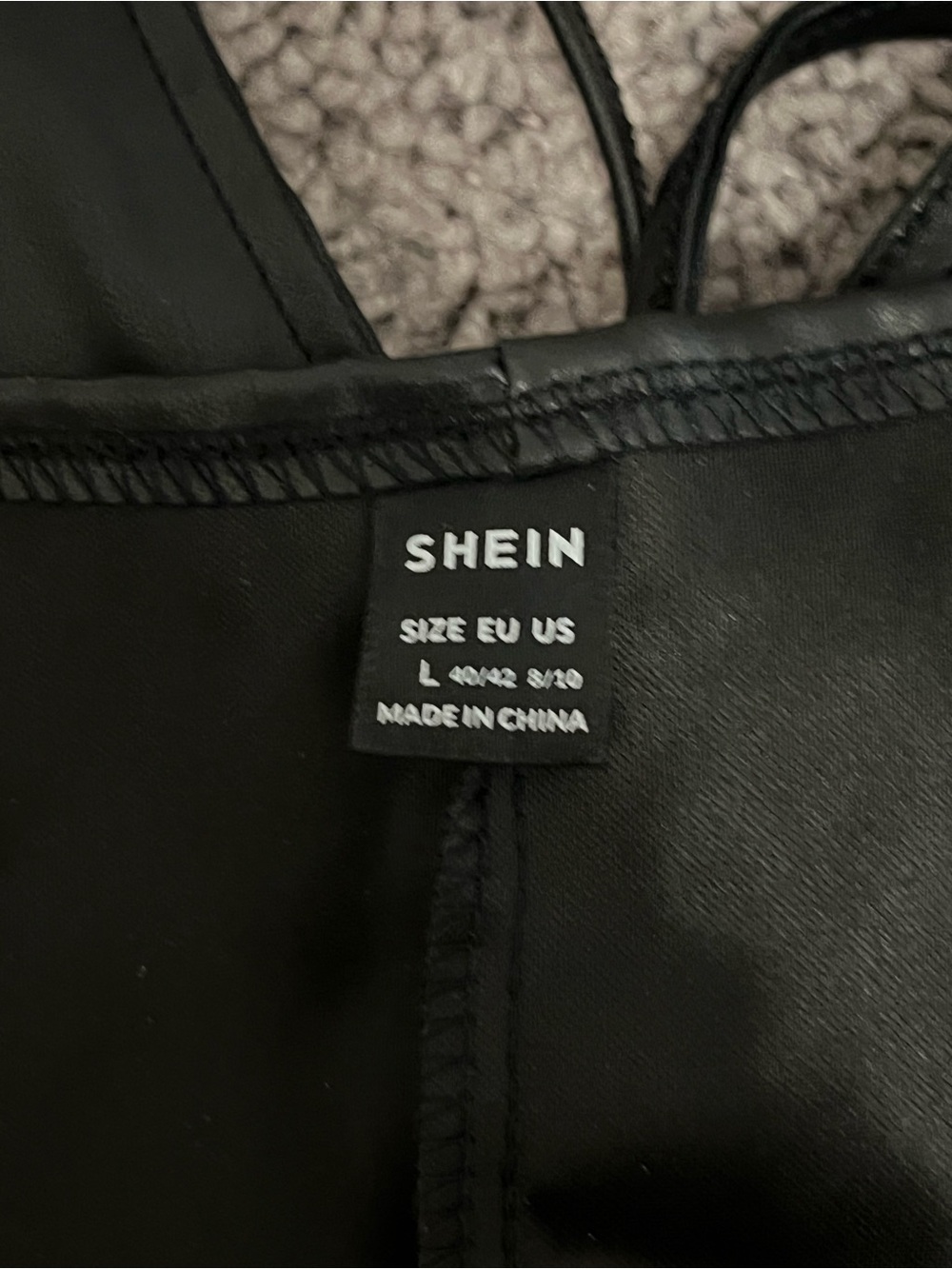 SHEIN Black Faux Leather Tie-Front Vest - Picture 3 of 3